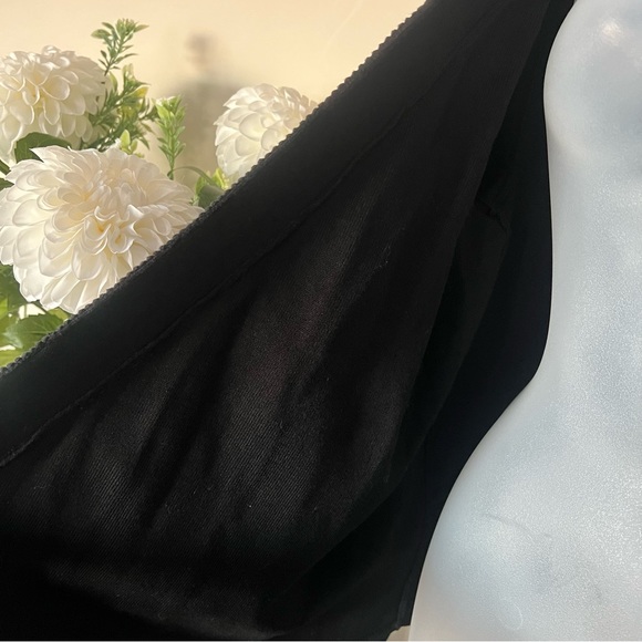 Black leather detailed Jana open front drape/wrap cardigan - Picture 6 of 12